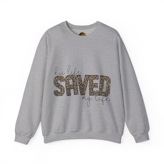 'Saved My Life' Leopard Print  Sweatshirt