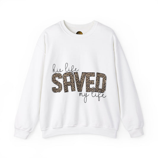 'Saved My Life' Leopard Print  Sweatshirt