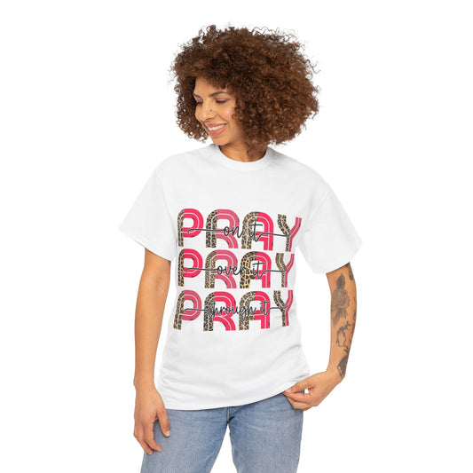 Unisex Heavy Cotton Tee - "PRAY" Graphic Tee for Faith & Spirituality